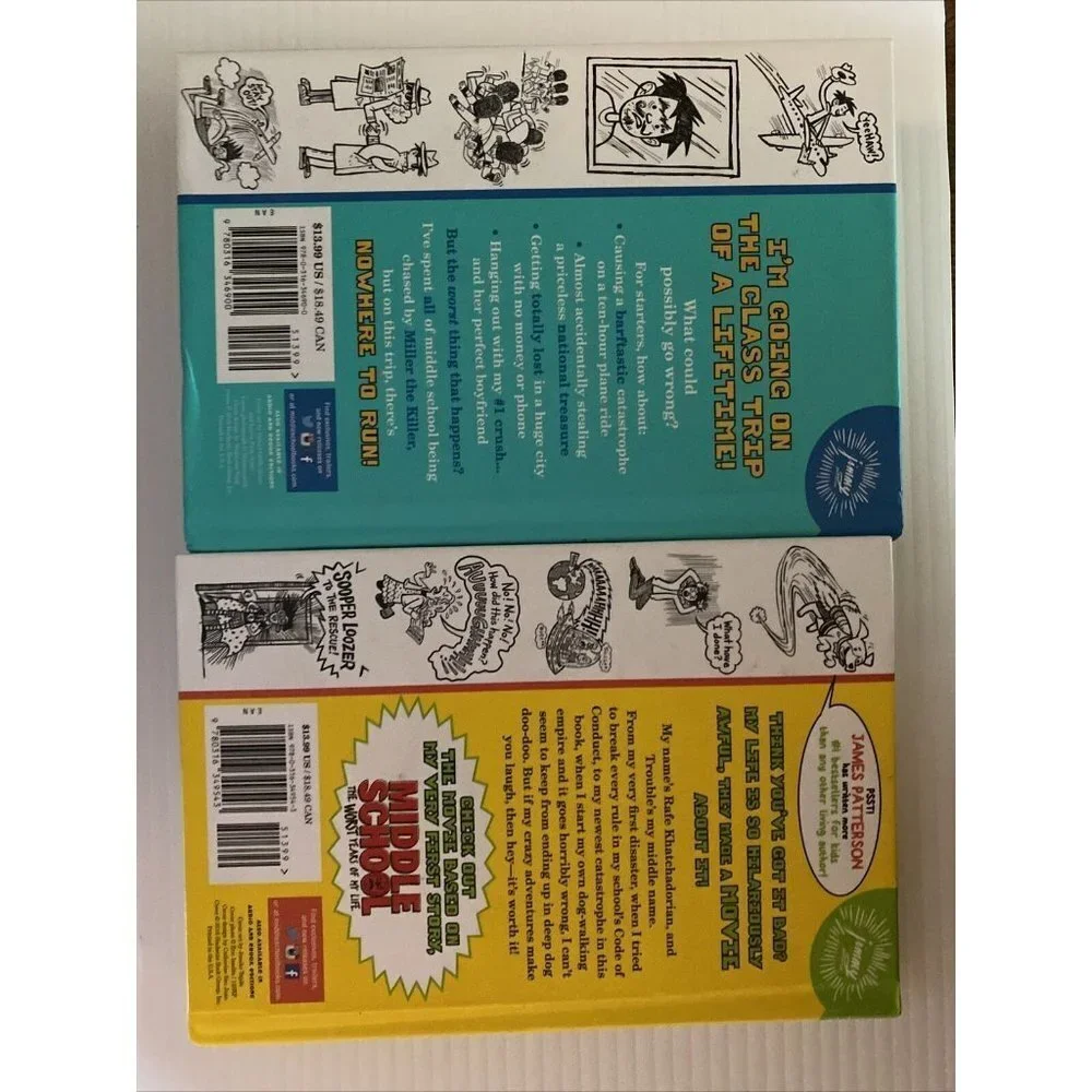 MIDDLE SCHOOL #10 Hero To Zero & #8 Dog’s Best by James Patterson Lot Of 2
